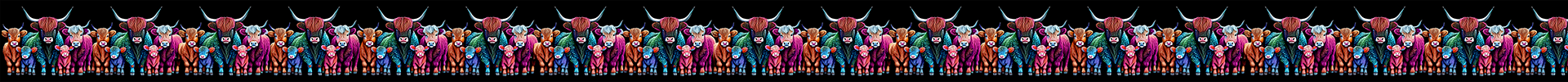 Highland Cows - Neon