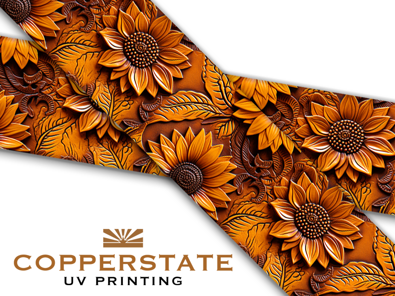 Carved Leather - Sunflowers – Copper State UV Printing
